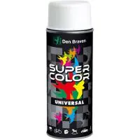 Краска в баллончиках 400 мл. Белый Блестящий Den Braven Super Color